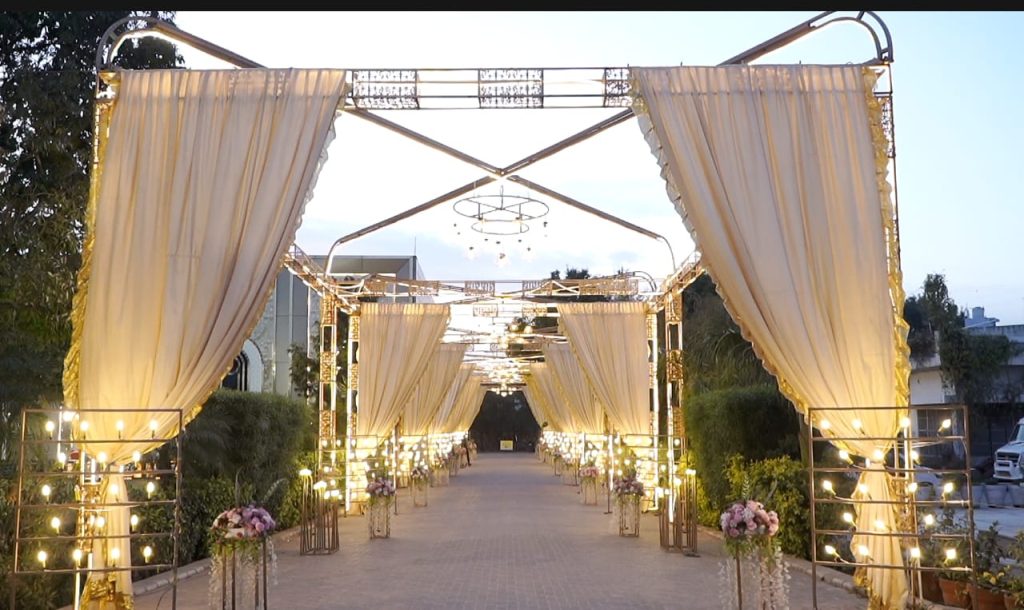 Candle-light entry walkway
