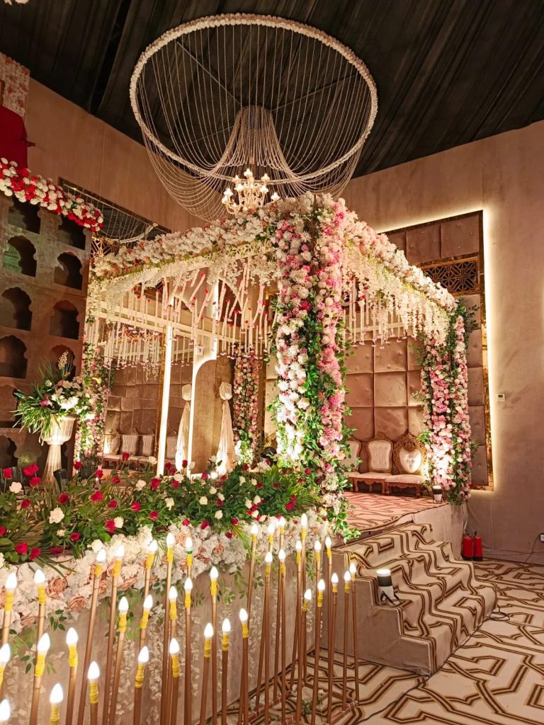Floral pavilion décor